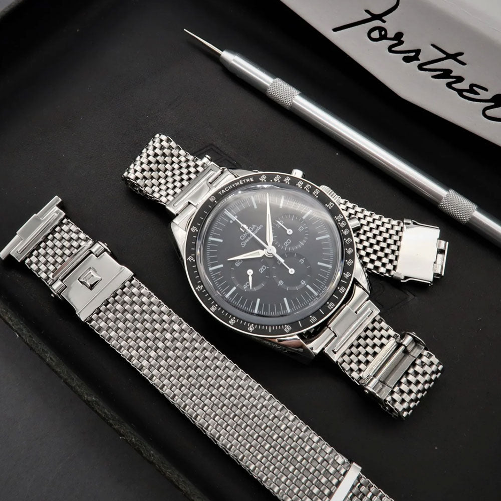 Forstner Komfit 'JB' Mesh Watch Bracelet with Straight Ends