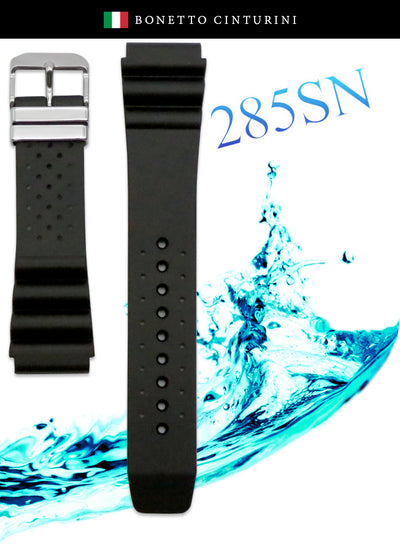 Bonetto Cinturini Rubber Divers Strap with stainless steel keepers Model 285SN 22mm