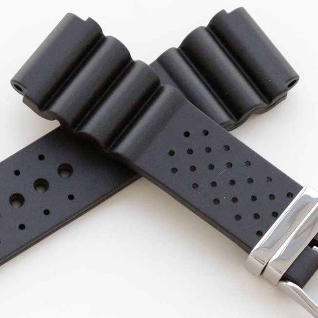 Bonetto Cinturini Rubber Divers Strap with stainless steel keepers Model 285SN 22mm