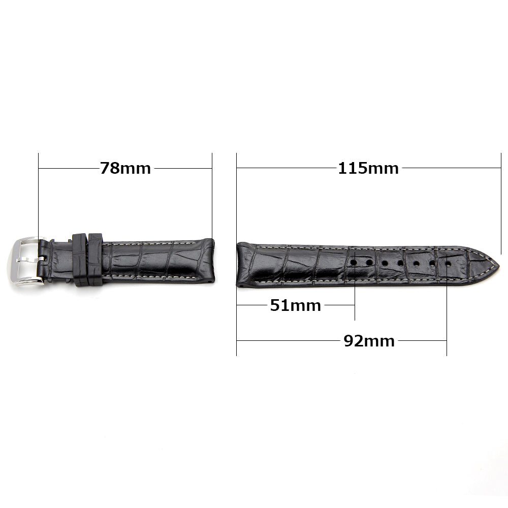 BIWI Alligator Skan Stitched Rubber Strap