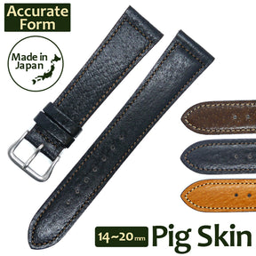 Accurate Form Watch Strap, Japanese Pigskin