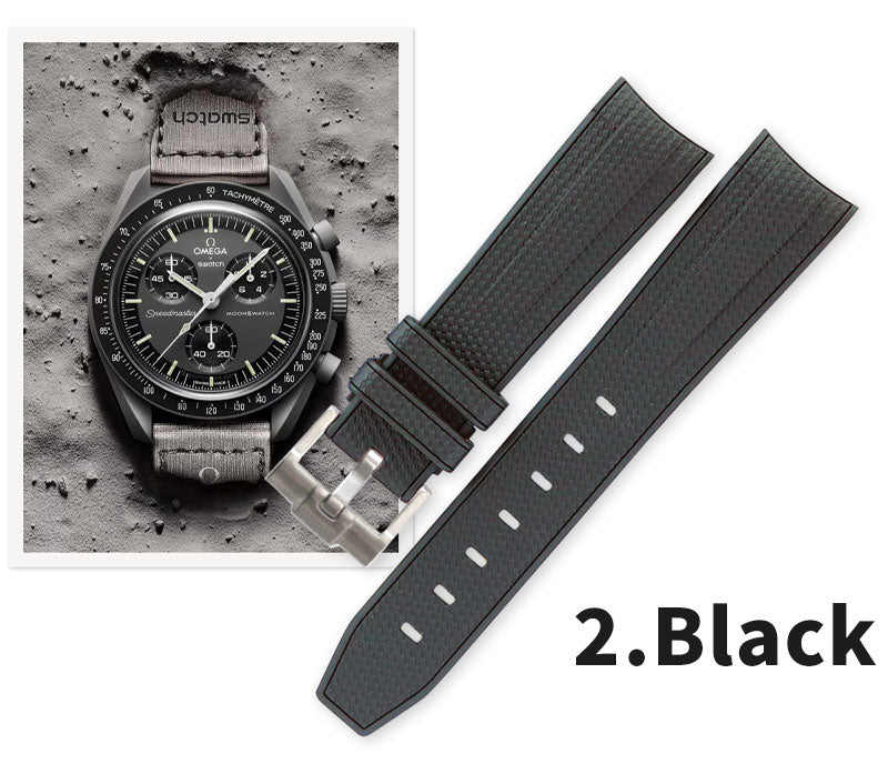 Curved-end Silicon Strap for Omega Swatch Speedmaster