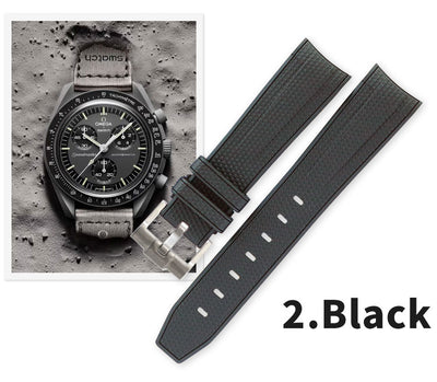 Curved-end Silicon Strap for Omega Swatch Speedmaster