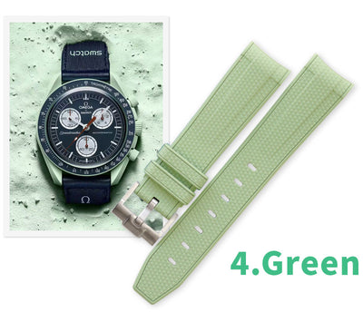 Curved-end Silicon Strap for Omega Swatch Speedmaster
