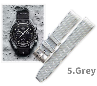 Curved-end Silicon Strap for Omega Swatch Speedmaster