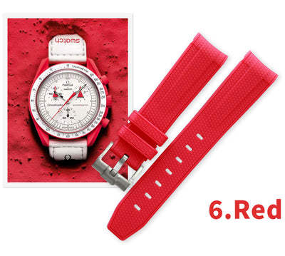 Curved-end Silicon Strap for Omega Swatch Speedmaster