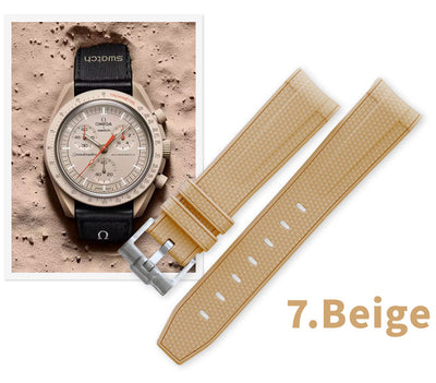 Curved-end Silicon Strap for Omega Swatch Speedmaster