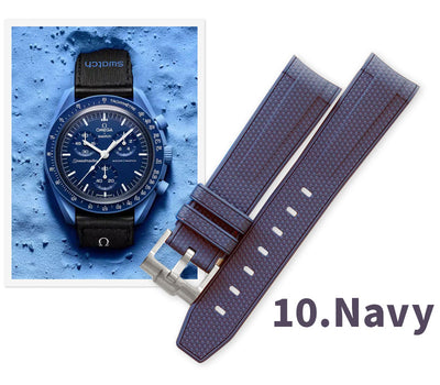 Curved-end Silicon Strap for Omega Swatch Speedmaster