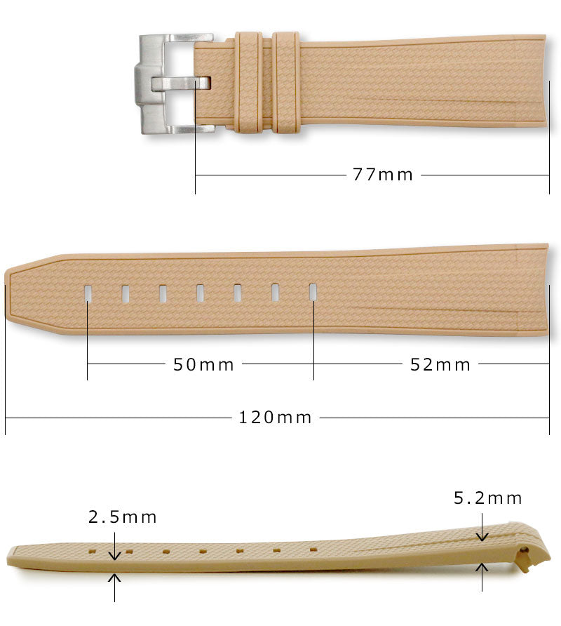 Curved-end Silicon Strap for Omega Swatch Speedmaster