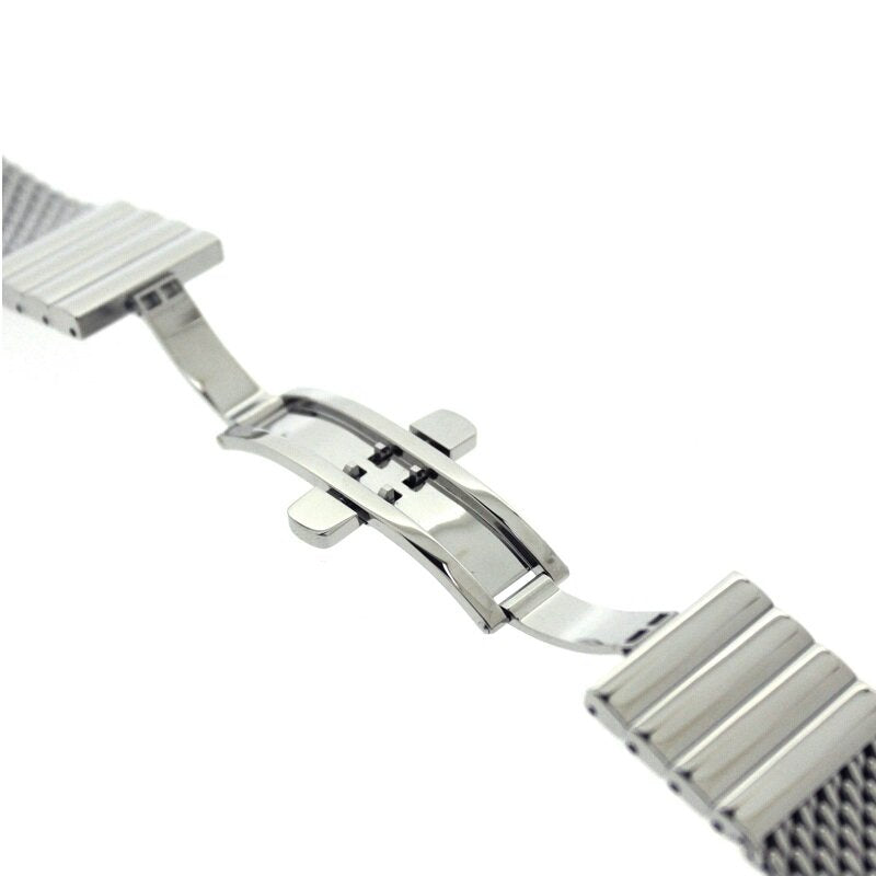 Hermann Staib Mesh Pusher Buckle Stainless Bracelet