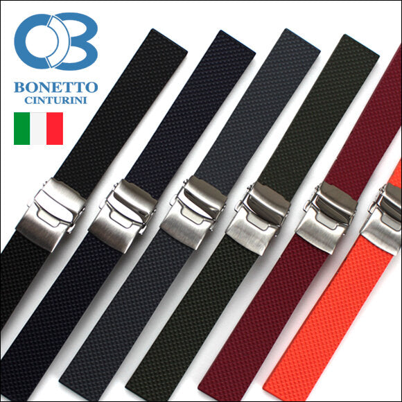 Bonetto Cinturini 300D Deployment Buckle Rubber Straps Chronoworld
