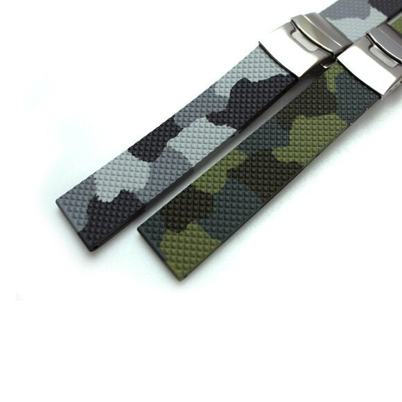 Bonetto Cinturini Camouflage Rubber Watch Strap 300D Deployment