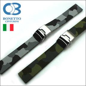 Bonetto Cinturini Camouflage Rubber Watch Strap 300D Deployment