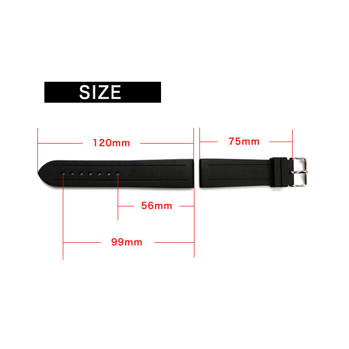 Bonetto Cinturini Rubber Strap 22mm Model 319
