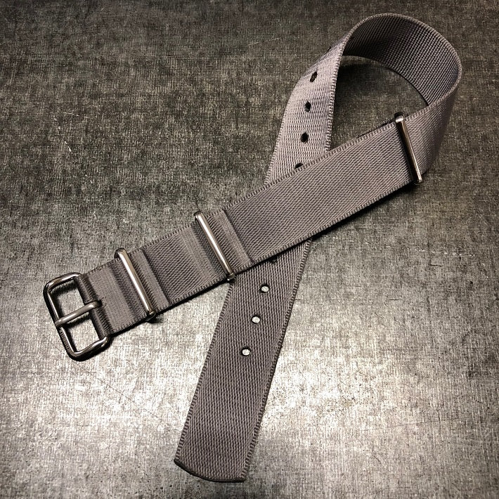 NATO Strap -Italian Silk 18mm Gray by Phoenix NOS