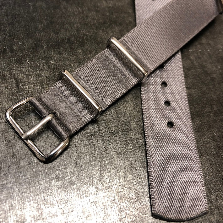 NATO Strap -Italian Silk 18mm Gray by Phoenix NOS