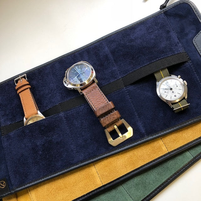 Watch Roll 3 Pockets Himeji Suede