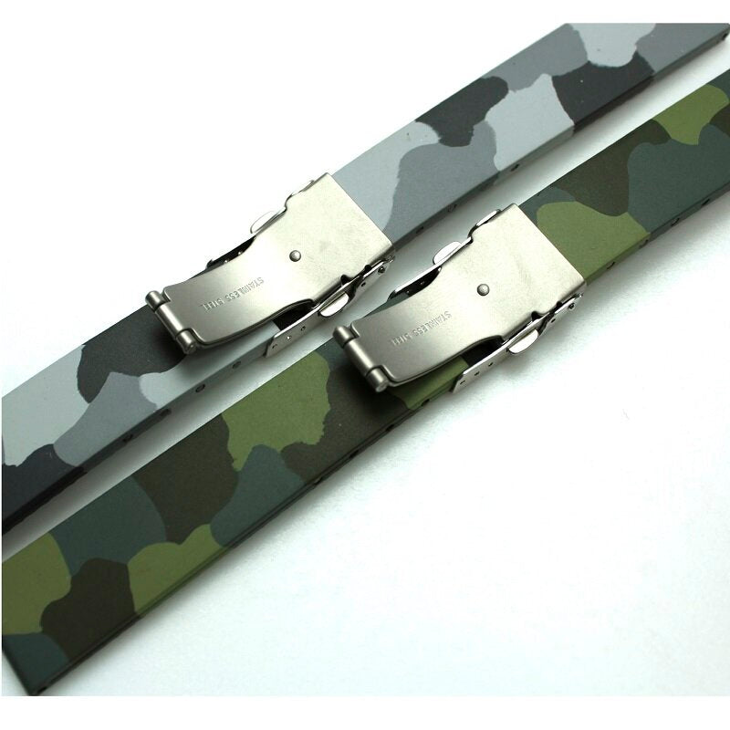 Bonetto Cinturini Camouflage Rubber Watch Strap 300D Deployment